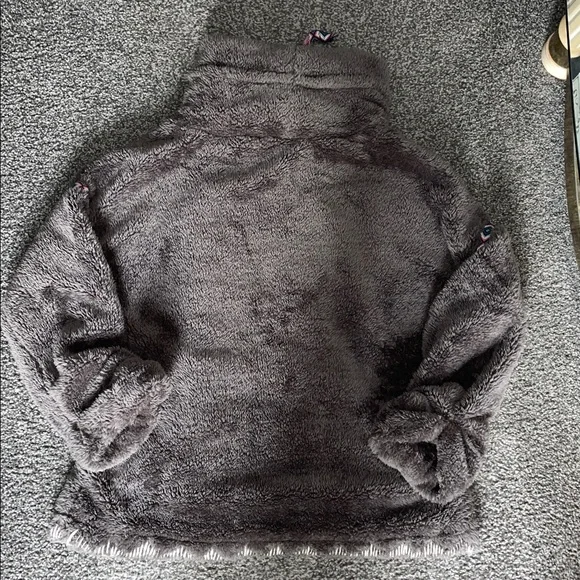 Sundance Mountain Loft Oversized Sherpa Fleece Pullover Cowl Neck Gray Size XS - Picture 3 of 12